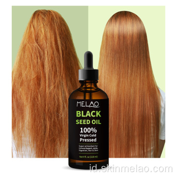 Rambut halus alami murni biji hitam minyak organik